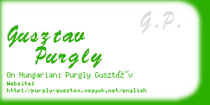 gusztav purgly business card